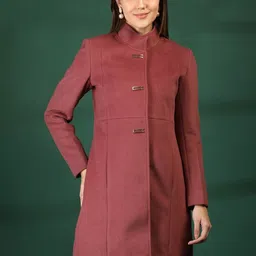 LURE URBAN Women Stand Collar Single-Breasted Overcoat-picture-12