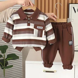 StyleCast x Revolte Boys Striped Polo Collar Sweatshirt With Jogger-image-9