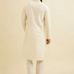 Manyavar Geometric Embroidered Thread Work & Cutdana Work Straight Kurta with Pyjamas image 4
