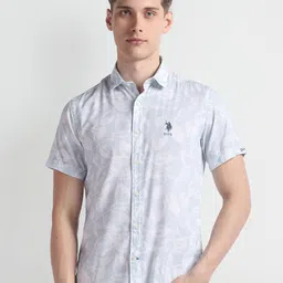 U.S. Polo Assn. Denim Co. Slim Fit Floral Printed Short Sleeves Shirt-picture-36