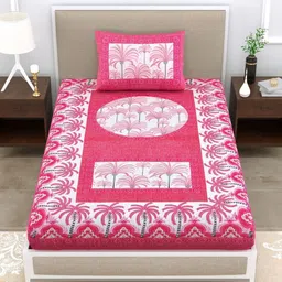 MILAAV Fuchsia 144 TC Single Bedsheet with 1 Pillow Covers-picture-22
