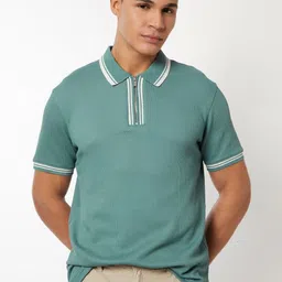 max Self Design Polo Collar Short Sleeves T-shirt-picture-19