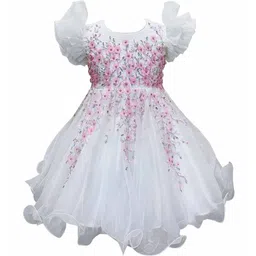 Alyaansh Couture Girls Embellished Chiffon Fit & Flare Dress-picture-47