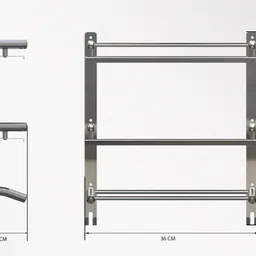 csi international Folding Towel Rack/Hanger/ Stand/Bathroom Accessories Silver Towel Holder SILVER Towel Holder image 5