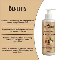 bon austin Shea Butter Body Lotion 200ml Vitamin-E Non-Sticky Formula for Winters image 3