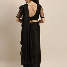 KULNAARI Solid Printed Ruffles Saree image 2