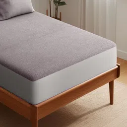 Sittella Grey Cotton Mattress Protector Water Resistant Ultra-Soft Fitted Bed Protector-picture-30