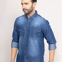 D Finish Men Smart Faded Faded Casual Shirt image 5