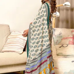 KALINI Ethnic Motifs Handloom Block Print Saree image 3