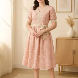 all about you Floral Print Fit & Flare Midi Dress image 3