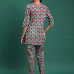 Sangria Printed Pure Cotton Tunic & Trouser Co-Ords Co-Ords image 5