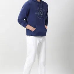 peter england Men Full Sleeve Graphic Print Hooded Sweatshirt image 2