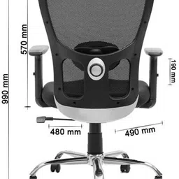 finch fox MB Back Swivel Height Adjustable Mesh Study Office Desk Chair in Grey & Orange Fabric Office Adjustable Arm Chair image 3