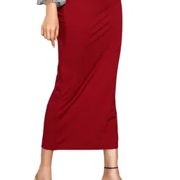 SCUBE DESIGNS Women`s Lycra Saree Shapewear Maroon (S) Nylon Blend Petticoat image 2