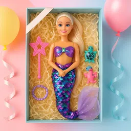 primo cleats Alia Mermaid Doll – Glitter Tail & Long Hair (pack of 1)-picture-36