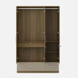 hometown Diago 3 Door Wardrobe In Natural Teak Finish image 4