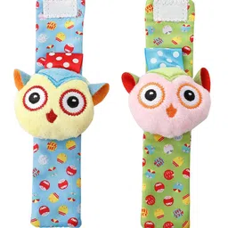 Baby Moo Infant Kids Set Of 2 Owls In Love Wrist Rattle-picture-26