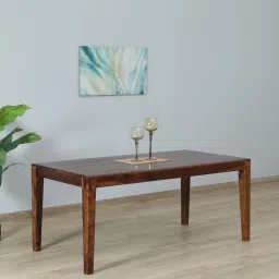 woodsworth from pepperfry Gabriella Sheesham Wood 6 Seater Dining Table In Provincial Teak Finish image 1