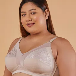 Maashie Pack of 2 M Frame Full Coverage Non Padded Non Wired Lace Bra image 2