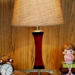 foziq Brown & Beige Solid Table Lamps image 4