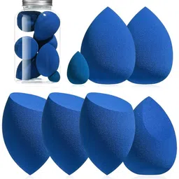 FEELHIGH Set Of 7 Makeup Blender Sponges With Mini Sponge - Blue image 3