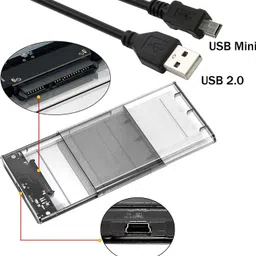 Tobo Universal Plastic 2nd HDD SSD caddy 9.5mm SATA 3.0 to USB 2.0 HDD Case For 2.5" 2.5 inch MINI USB TO USB image 2