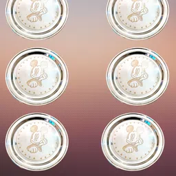 kanjak special gift/plates stainless steel/kanjak plate/mickymouse/6PC Quarter Plate-image-11