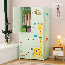 lacossi 8-Door 8-Shelf Plastic kids Collapsible Cupboard PC Collapsible Wardrobe-picture-15