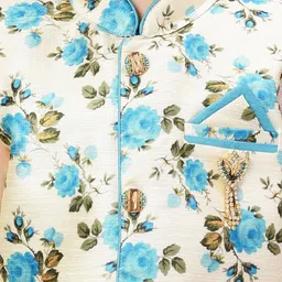 Jeetethnics Boys Blue & Off-White Printed Kurta with Dhoti Pants image 2