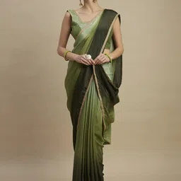 BAPS Ombre Embroidered Silk Blend Saree image 5