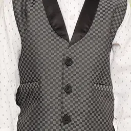 KID1 Boys 4-Piece Checked Single-Breasted Party Suit image 3