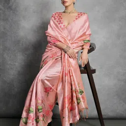 Mitera Tussar Floral Print Saree image 2