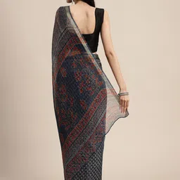 KALINI Ethnic Motifs Printed Zari Silk Cotton Saree image 2