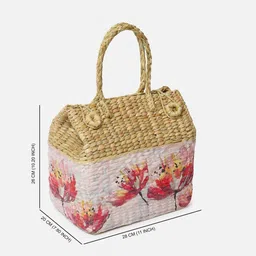 habereindia Picnic Baskets | Lunch Basket | Cane or Jute Basket | Cane Basket for Gifting | Wicker Baskets (Design 05) image 3