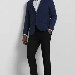 peter england Men Solid Single Breasted Formal Blazer image 2