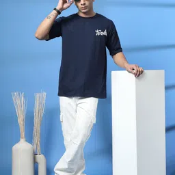 Rigo Men Typography Printed Drop-Shoulder Sleeves T-shirt image 2