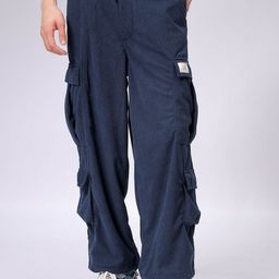 The Indian Garage Co Men Flared Mid-Rise Cargos Trousers-picture-37