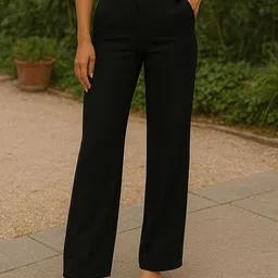 BROADSTAR Women Smart High-Rise Easy Wash Regular Trousers-image-53