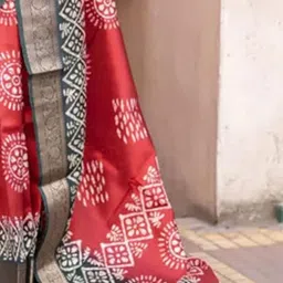 Anouk Rustic Ethnic Motifs Zari Silk Blend Bagru Saree image 3