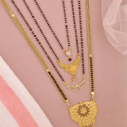 Bhanu diam Gold-Plated Brass Mangalsutra-picture-31