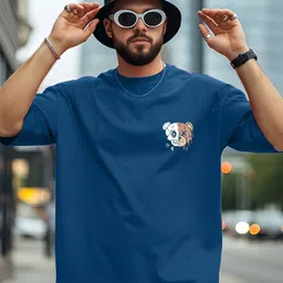 AUSK Men Graphic Printed Round Neck Cotton Oversized T-shirt image 4