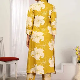 Moda Rapido Ethnic Motifs Printed Shirt Collar Tunic & Trousers Co-Ord Set image 4