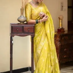 Okom Woven Design Banarasi Saree with Blouse Piece image 2