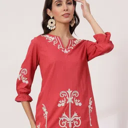 Nayam By Lakshita Women Embroidered A-line Cotton Tunic-image-58