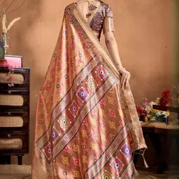 tammu designer Ethnic Motifs Silk Blend Handloom Mysore Silk Saree image 3