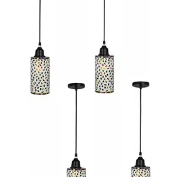 1ST TIME White And Green 4 Pieces Textured Cylinder Shaped Ceiling Lamps-image-1