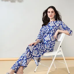 House of Kaftan Printed Tunic & Trousers Co-Ords Set image 2