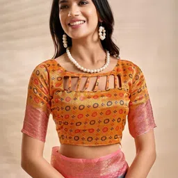 VelvetHue Ethnic Motifs Silk Blend Handloom Mysore Silk Saree image 3