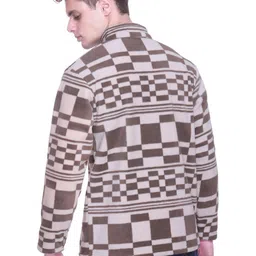 FIRST SLEEP Men Checked High Neck Half Zipper Sweatshirt image 4