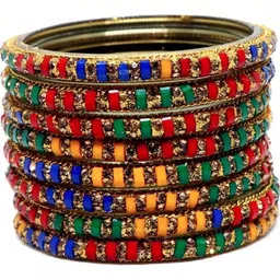 LLL FASHION Multi Glass Artificial Stones Bangle-picture-12